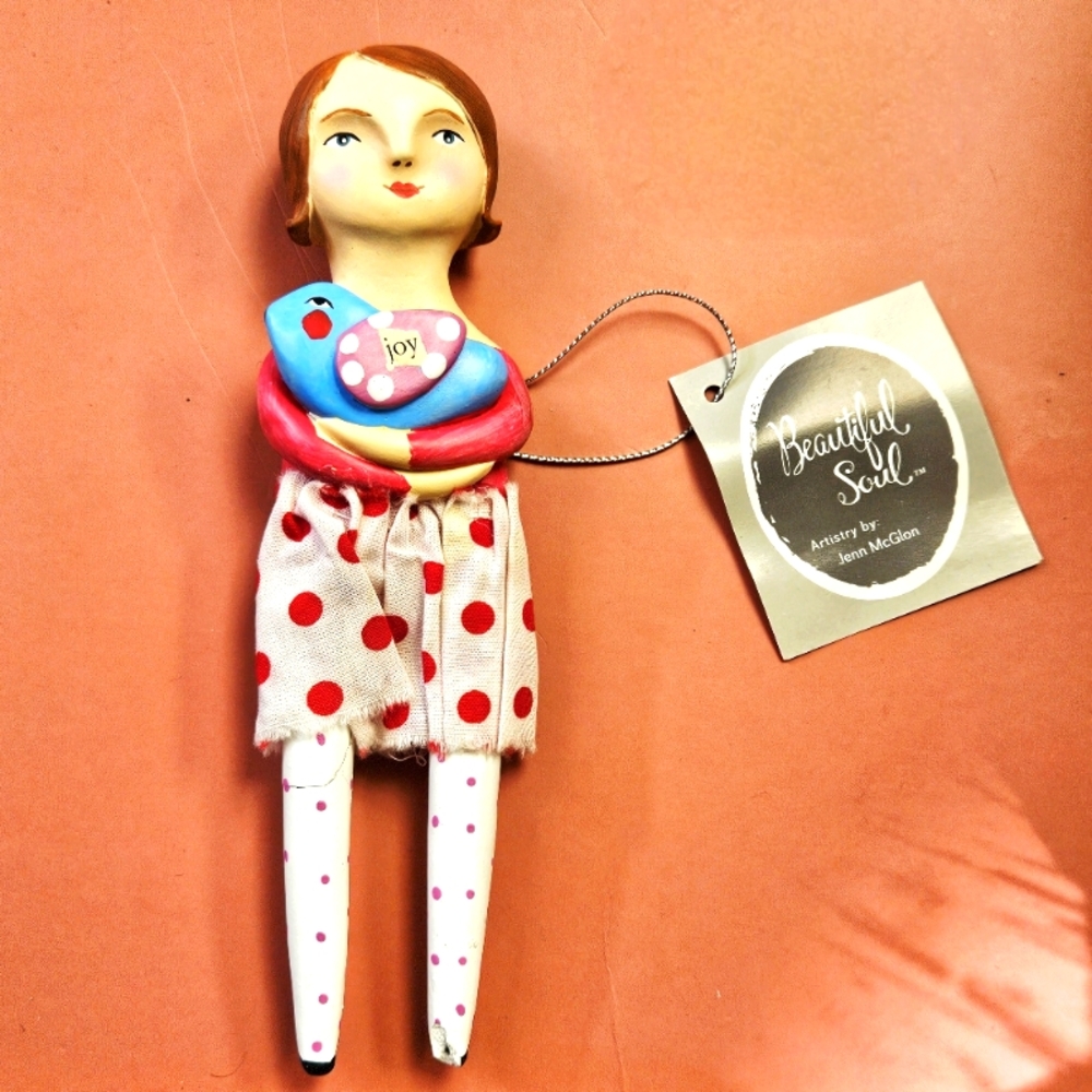 NWT BEAUTIFUL SOUL HANGING FIGURE HOLDING JOY BIRD!